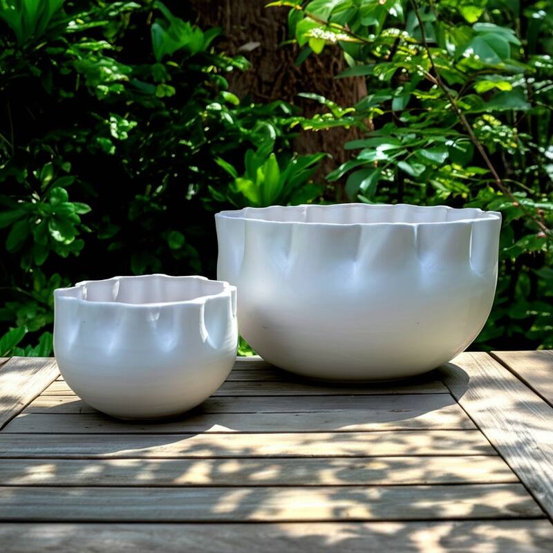 Terracotta Planters Handcrafted Decorative Sculpted Design (Set of 2)