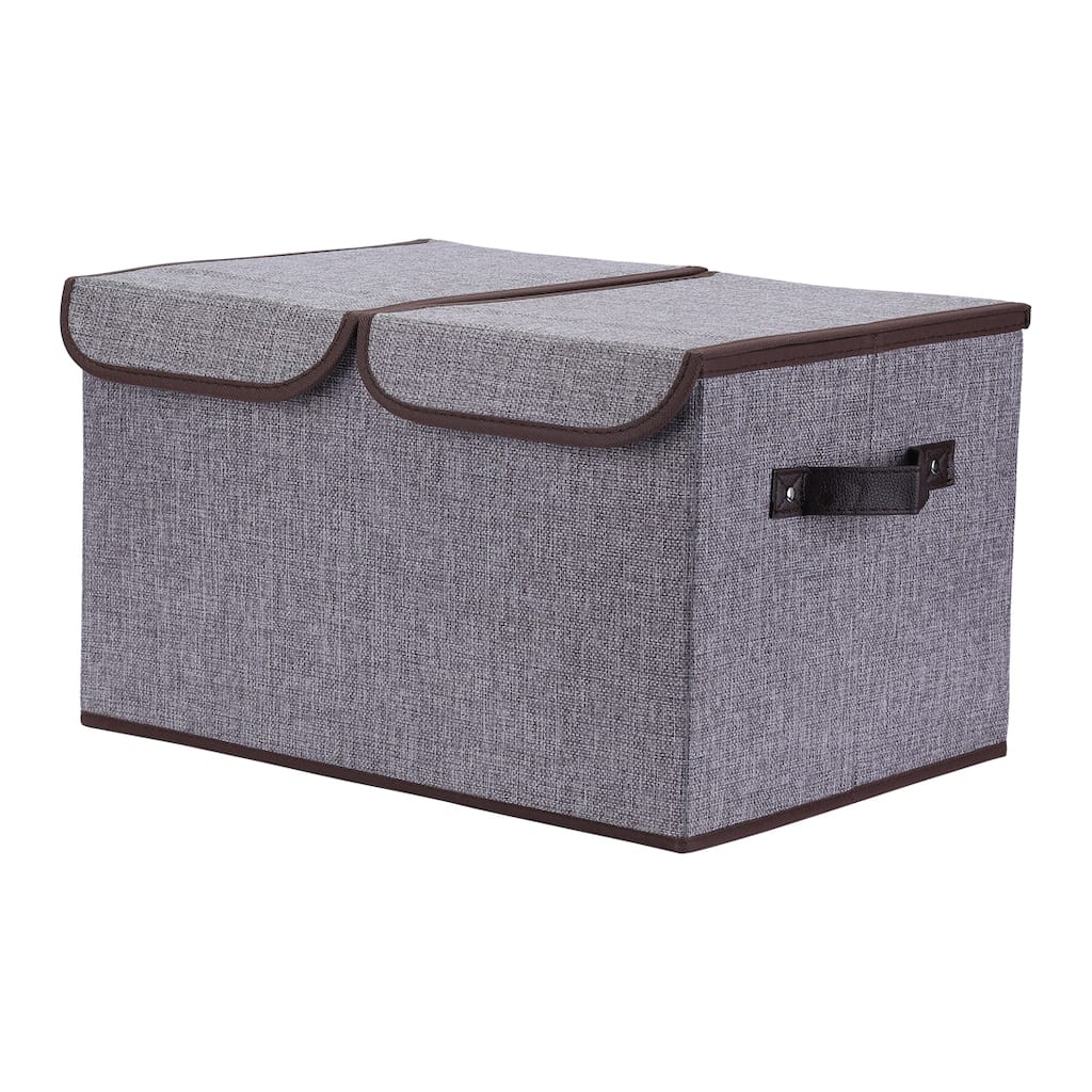 Fabric Storage Bin Cube with Handle and Lid, Collapsible Storage Basket for Shelves Closet Organizing Clothes Books