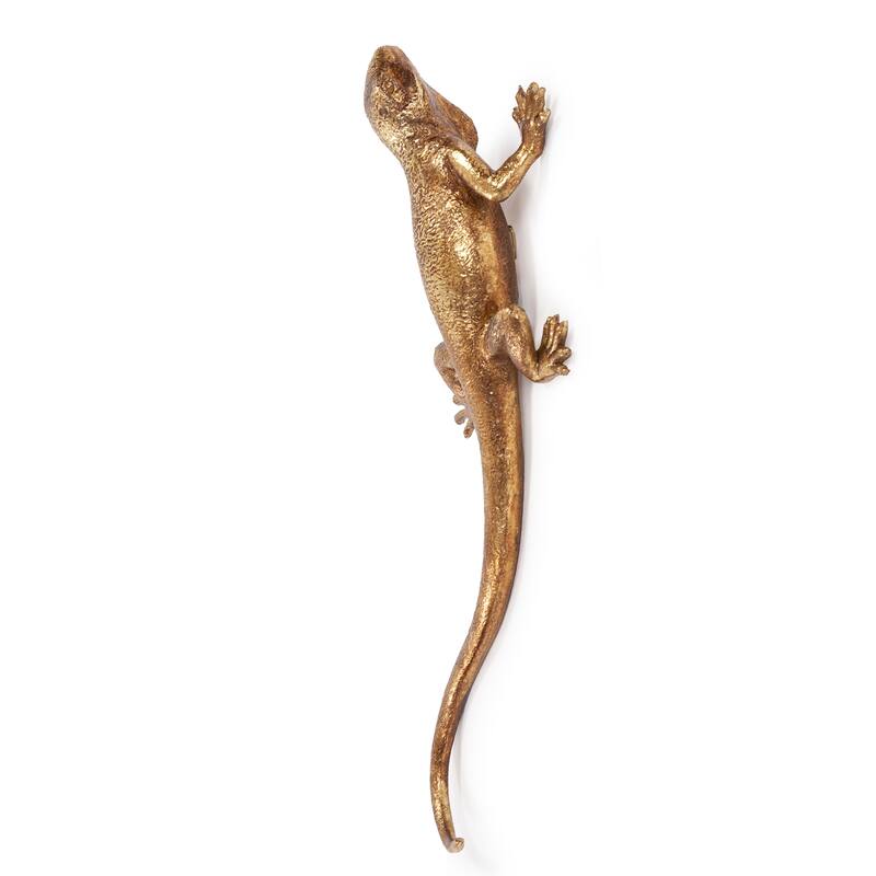 Allan Andrews Contemporary Gold Lizard with Dark Highlights Wall Decor - 13w x 5.1/2d x 2.1/4h