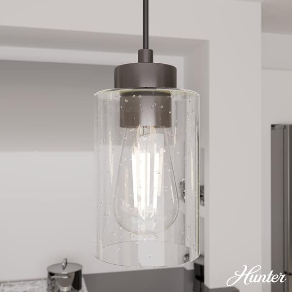 slide 2 of 4, Hunter Hartland 3-Light Cluster Pendant/Chandelier - Dining Room, Kitchen, Bedroom, Entry - Farmhouse, Industrial, Modern Linear - Noble Bronze