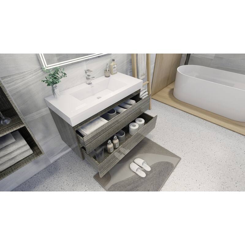 Baillie 42'' Wall-Mounted Vanity with Reinforced Acrylic Sink