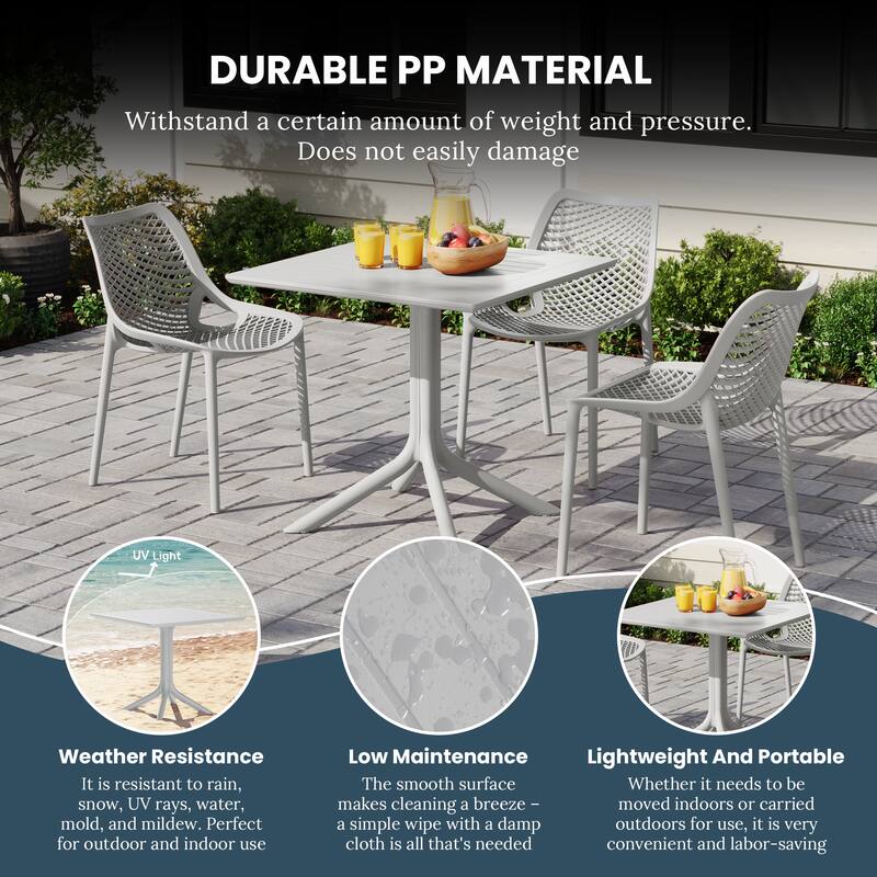 Frond and Form 31.5 Inch Outdoor Square Dining Table