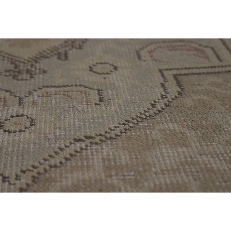 Traditional Beige Tabriz Persian Vintage Rug Handmade Wool Carpet - 9'7" x 12'6"