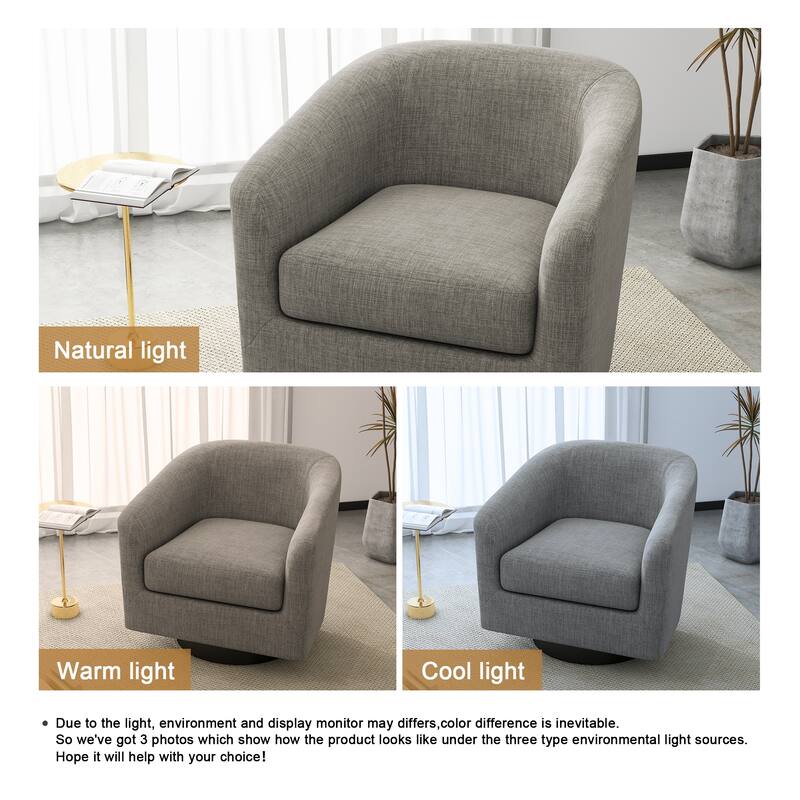 Modern 360°Swivel Accent Chairs Barrel Armchairs