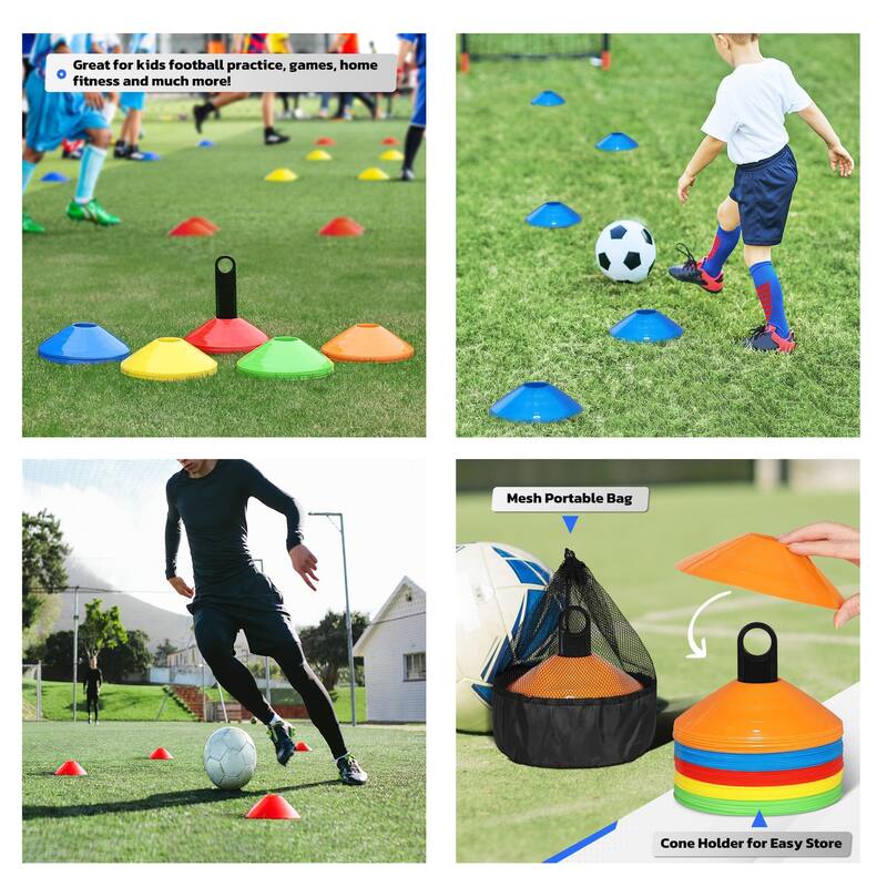 50 Disc Cones 12 Pinnies Scrimmage Vests Team Practice Training Jersey