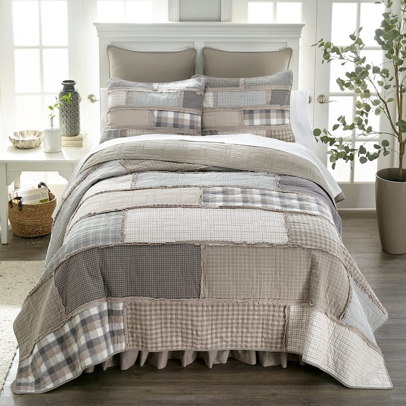 Donna Sharp Smoky Cobblestone Cotton Quilt or Sham - King - Dove Grey