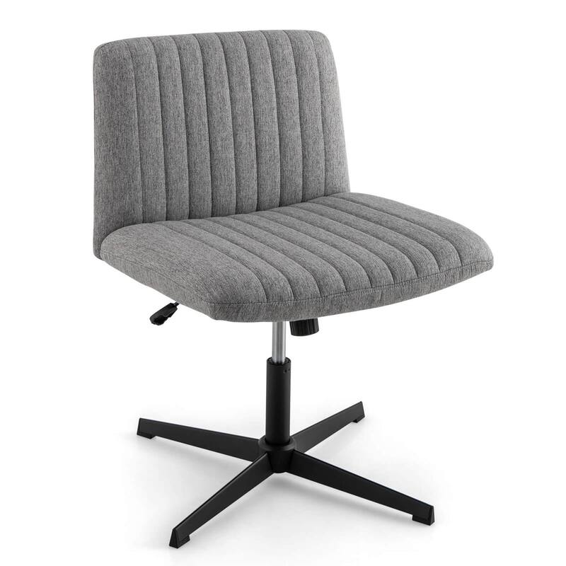 Costway Criss Cross Legged Office Chair Ergonomic Mid Back Computer - See Details - Grey
