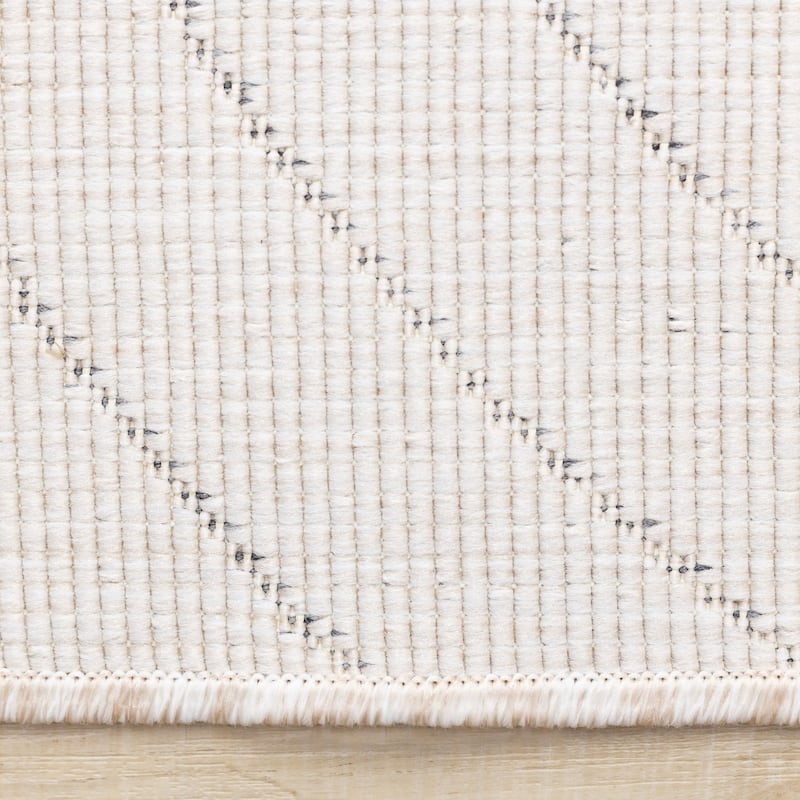Brooke Collection - Cream Grey Modern Arches Reversible Indoor-Outdoor Area Rug, 5'3" x 7'7"