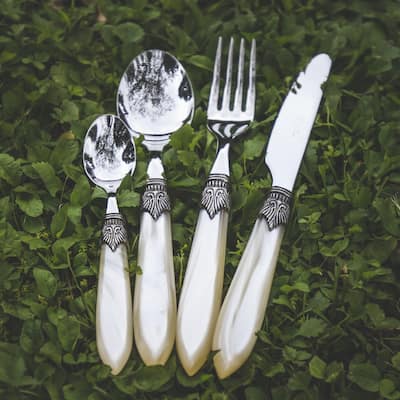 Euro Ceramica Laura 5 Piece Stainless Steel Flatware Set - Made in Italy