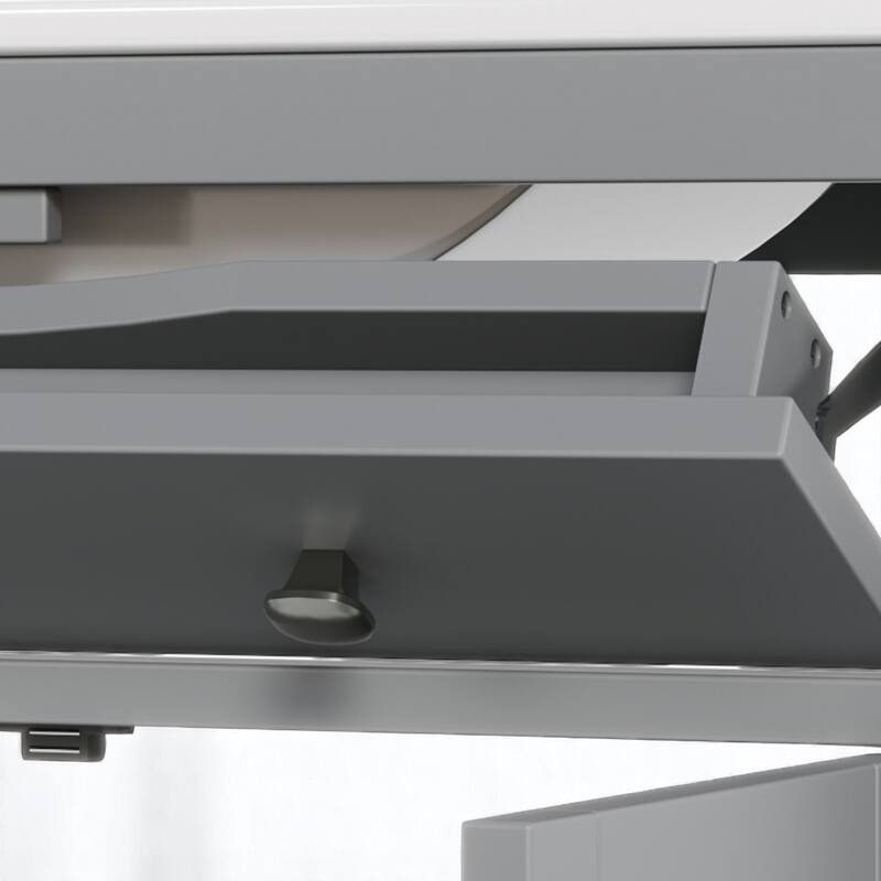 30" Bathroom Vanity with Ceramic Sink, Solid Wood Tapered Legs, Tip-Out Tray & Soft-Close Hinges