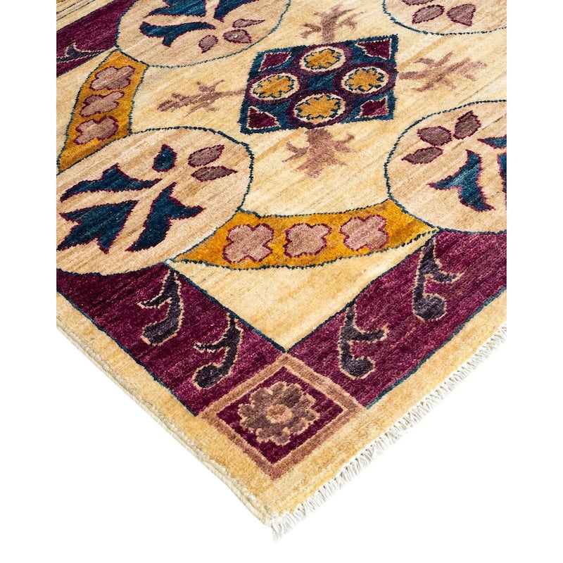 Overton Hand Knotted Wool Vintage Inspired Modern Contemporary Eclectic Multi Area Rug - 9' 0" x 11' 4"