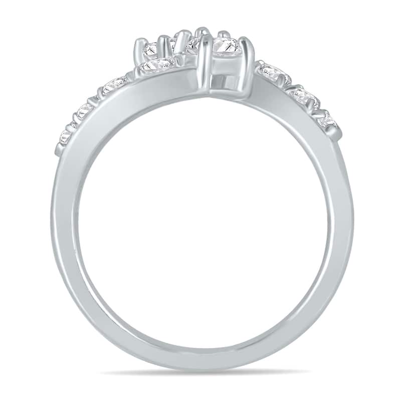 Marquee 1 Carat TW Two Stone Diamond Ring in 10K White Gold