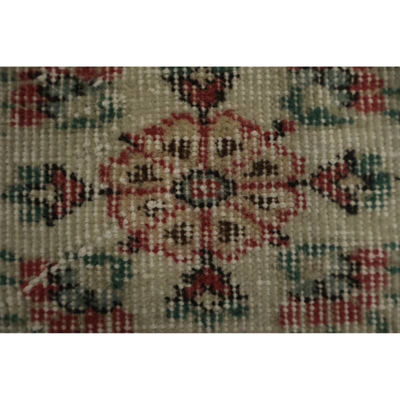 Hand Knotted Oriental 100% Wool Carpet Transitional All-Over Beige & Ivories Anatolian Area Rug - 9' 7'' X 5' 7''