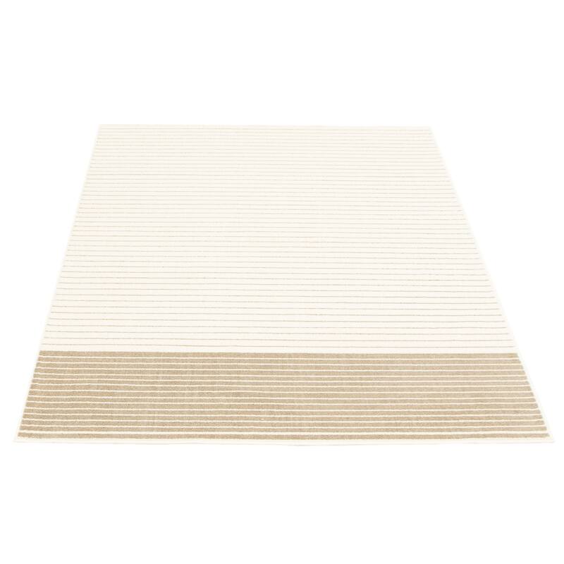 ECARPETGALLERY Madison White/Tan Modern & Contemporary Rug