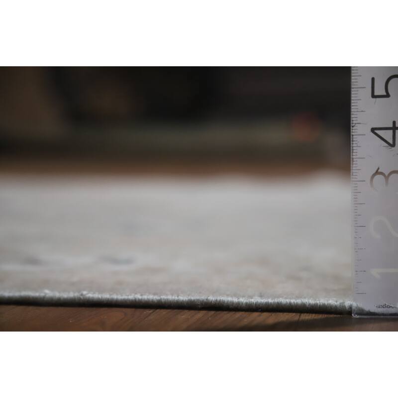 Hand Knotted Oriental 100% Wool Carpet Transitional Floral Greys & Charcoal Oushak Area Rug - 6' 0'' X 5' 1''