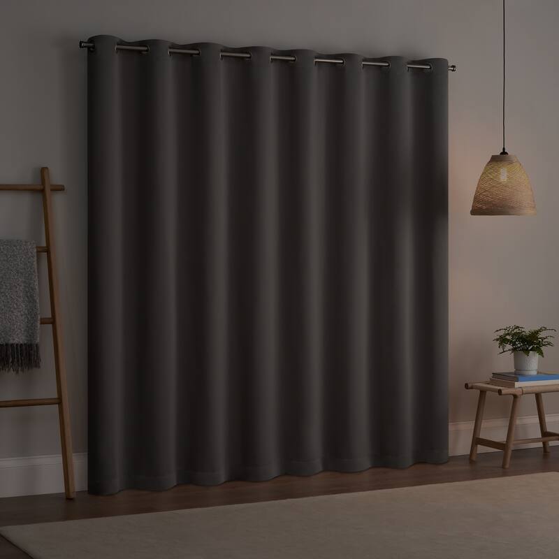 Eclipse Blackout Curtains, Darrell Thermaweave Grommet Extra Wide Curtains, Sliding Door Curtains 84 in x 100 in