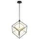 preview thumbnail 8 of 9, Anson 1L Integrated LED Geometric Matte Black and Gold Contemporary Pendant Light - 23.5-in W x 26-in H x 20.25-in D