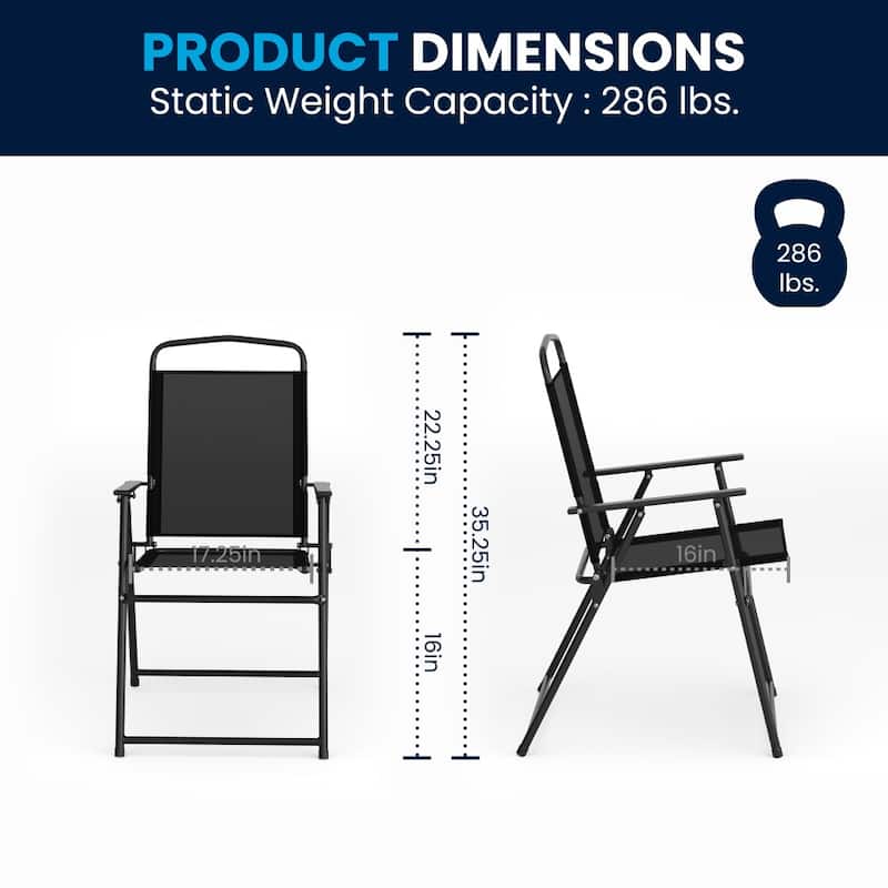 Nantucket 6 Piece Patio Garden Set with Table, Umbrella and 4 Folding Chairs