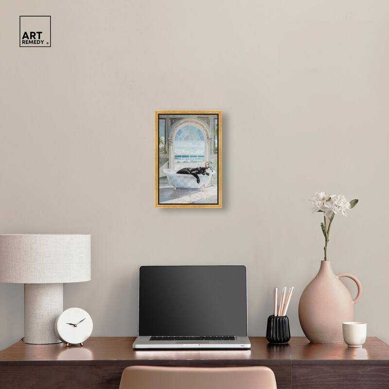Panther Arch Bathroom Glam Canvas by Art Remedy
