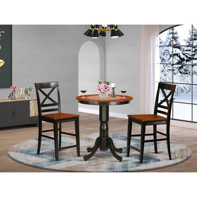 East West Furniture Dining Set With Kitchen Table and Wooden Dining Room Chairs - (Finish Option)