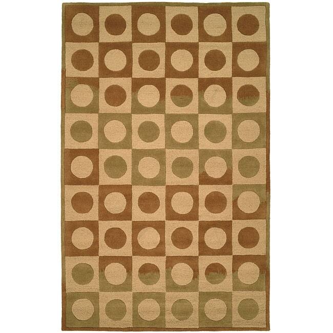 SAFAVIEH Handmade Soho Brittnee Checker Board N.Z. Wool Rug - 5' x 8' - Assorted