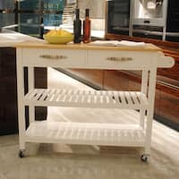 Simple Design Kitchen Island&Cart ,Double Display Shelves and 2 Drawer ...