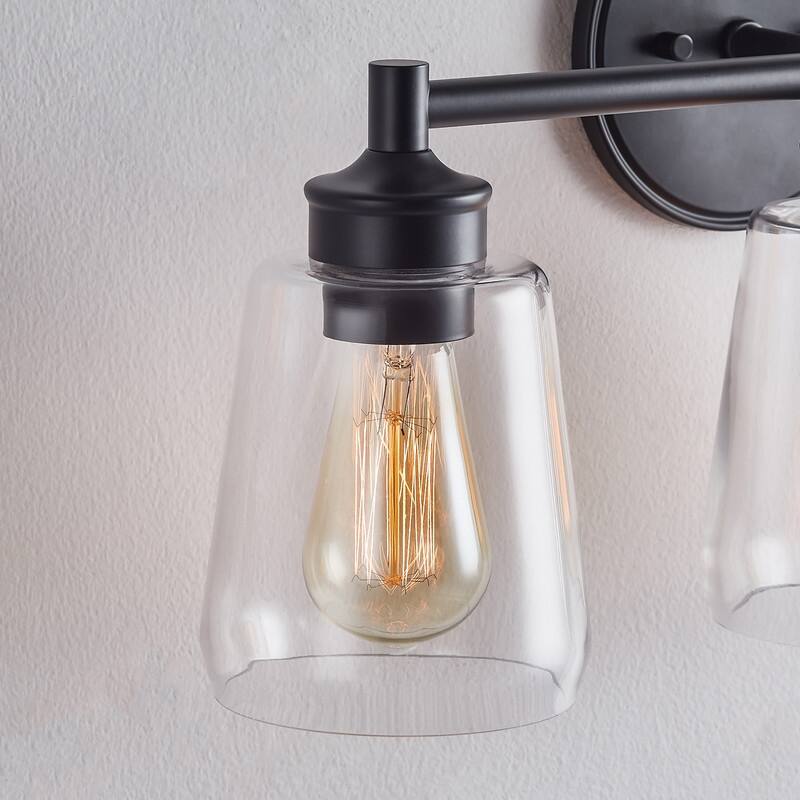 KAWOTI 3-Light Dimmable Bathroom Vanity Light with Glass Shade