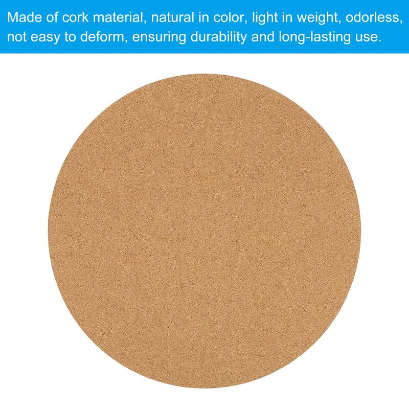 4pcs Cork Coasters, Round Cork Plant Saucers Absorbent Cork Mat - Brown