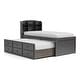 preview thumbnail 11 of 11, Furniture of America Maurice Grey Twin Rubberwood Captain Bed with Trundle and USB Port