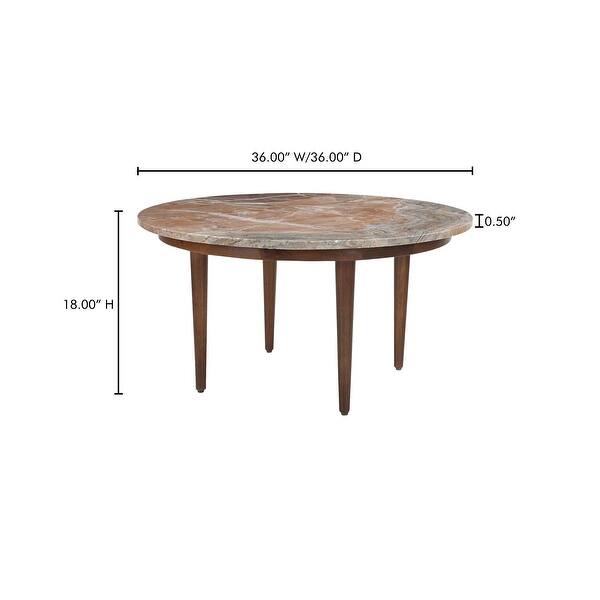 dimension image slide 0 of 2, NADAAL STUDIOS Isolde, Round Accent Table with Banswara Marble, White - 36 X 36 X 18