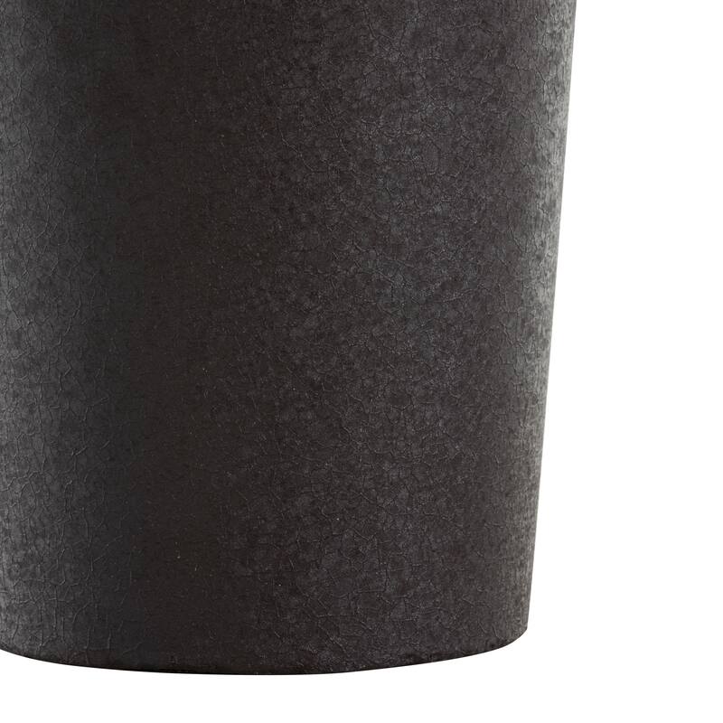 Black Metal Textured Tapered Decorative Vase (Set of 2)