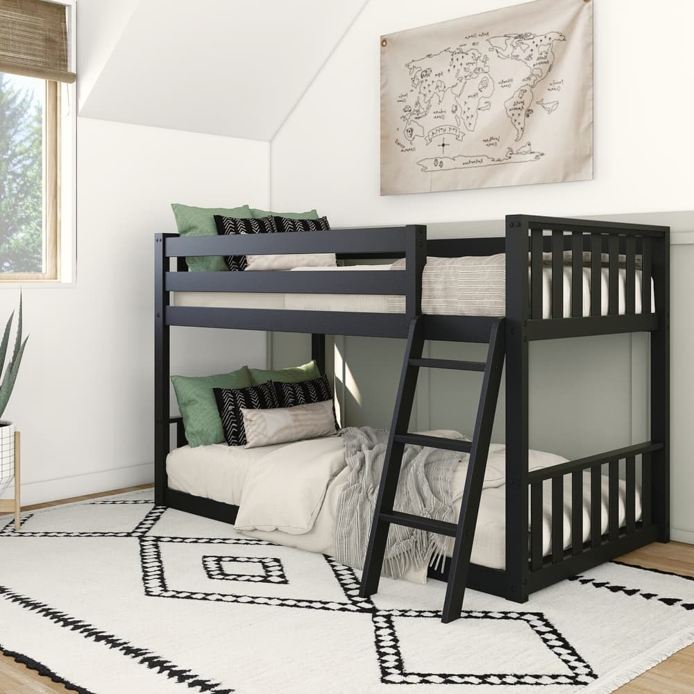 Max and Lily Scandinavian Twin over Twin Low Bunk Bed