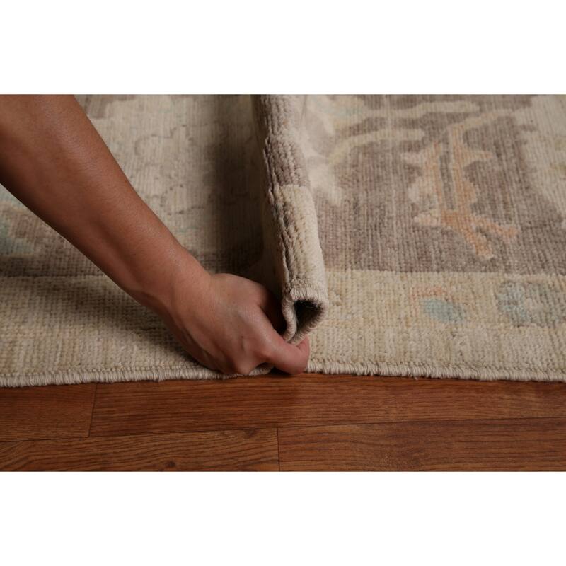 Vegetable Dye Oushak Turkish Area Rug Hand-knotted Wool Carpet - 8'4"x 9'11"
