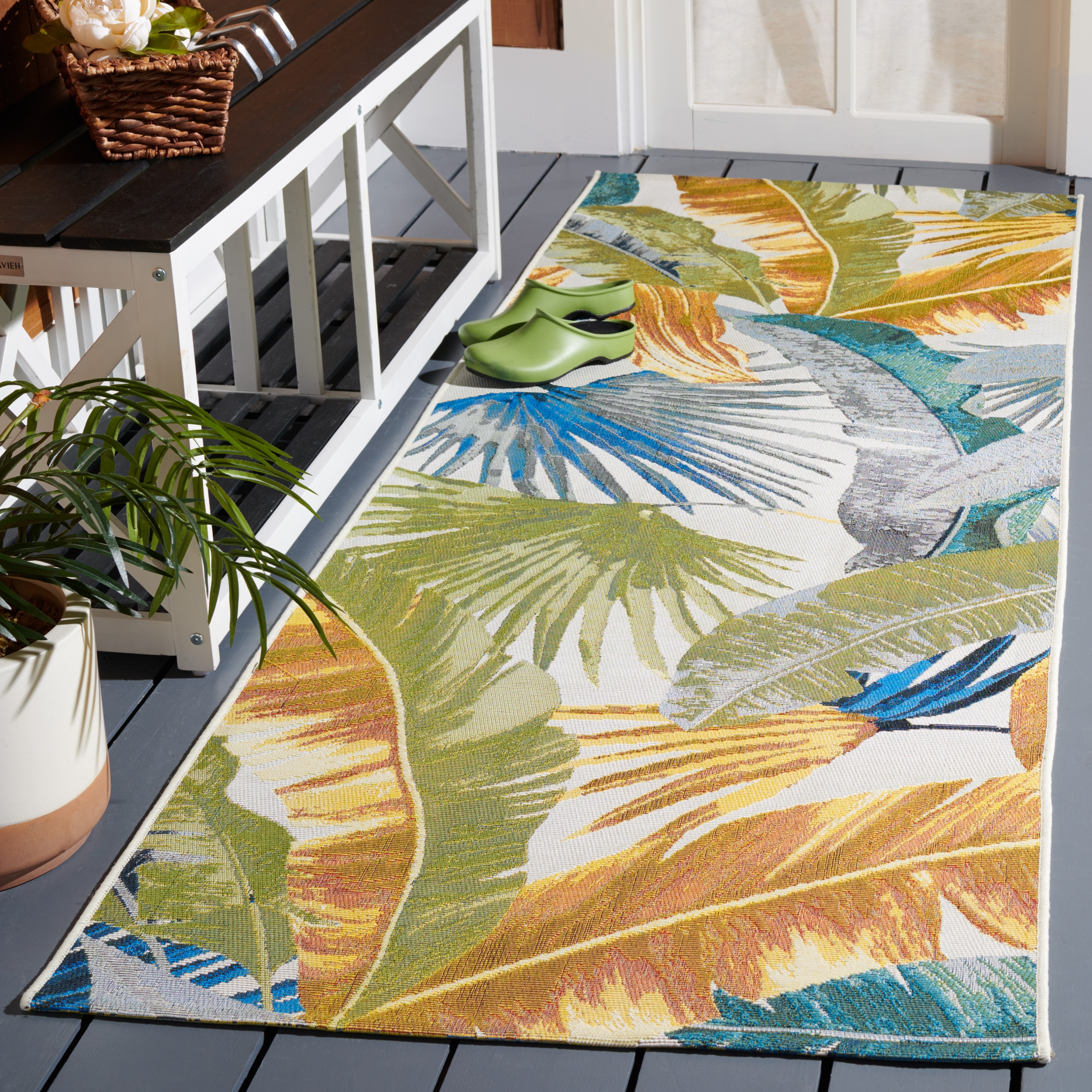 Safavieh Barbados Collection BAR554M Tropical Abstract Indoor/ Out