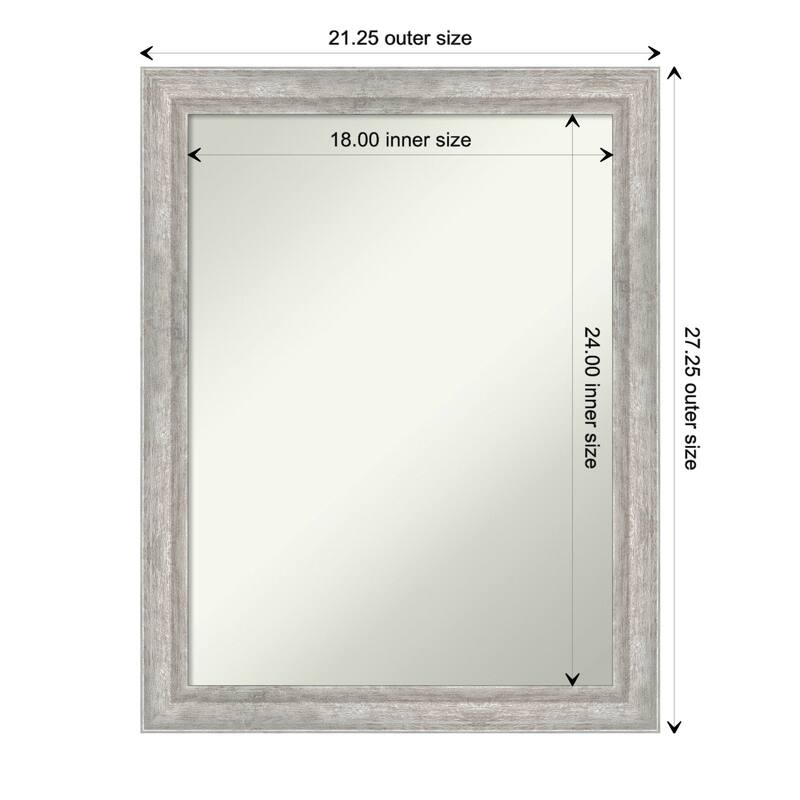 Angled Non-Beveled Wood Framed Bathroom Vanity Wall Mirror - Angled Silver - Glass Size 18x24