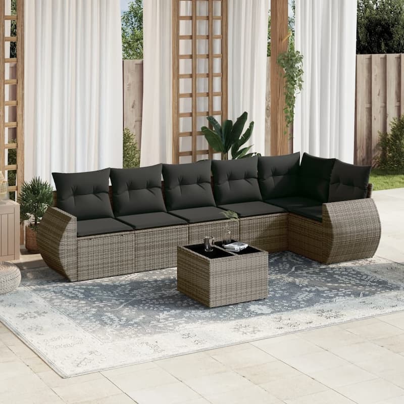 vidaXL Garden Sofa Set - Grey Without table