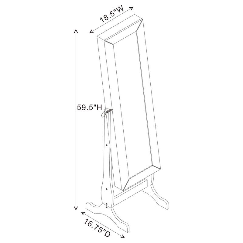 Batista Cheval Mirror with Jewelry Storage