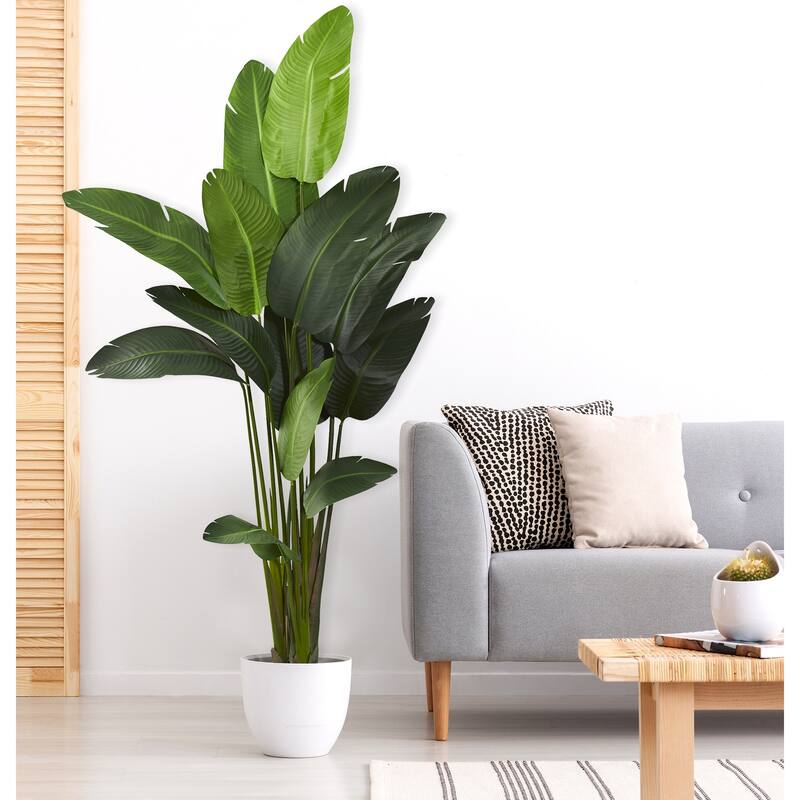 7 Ft Artificial Travelers Palm Tree - Indoor Tropical Decor, Realistic Palm Tree, Home Office Accent