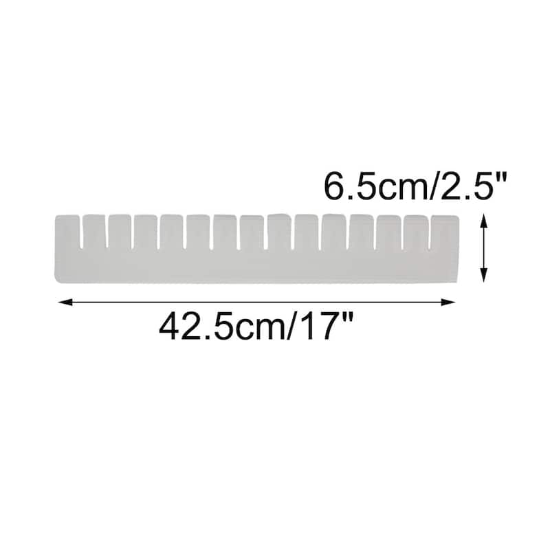 Plastic DIY Grid Drawer Divider Household Organizer 15 Pcs - White - 17" x 2.5" x 0.16"(L*W*T)