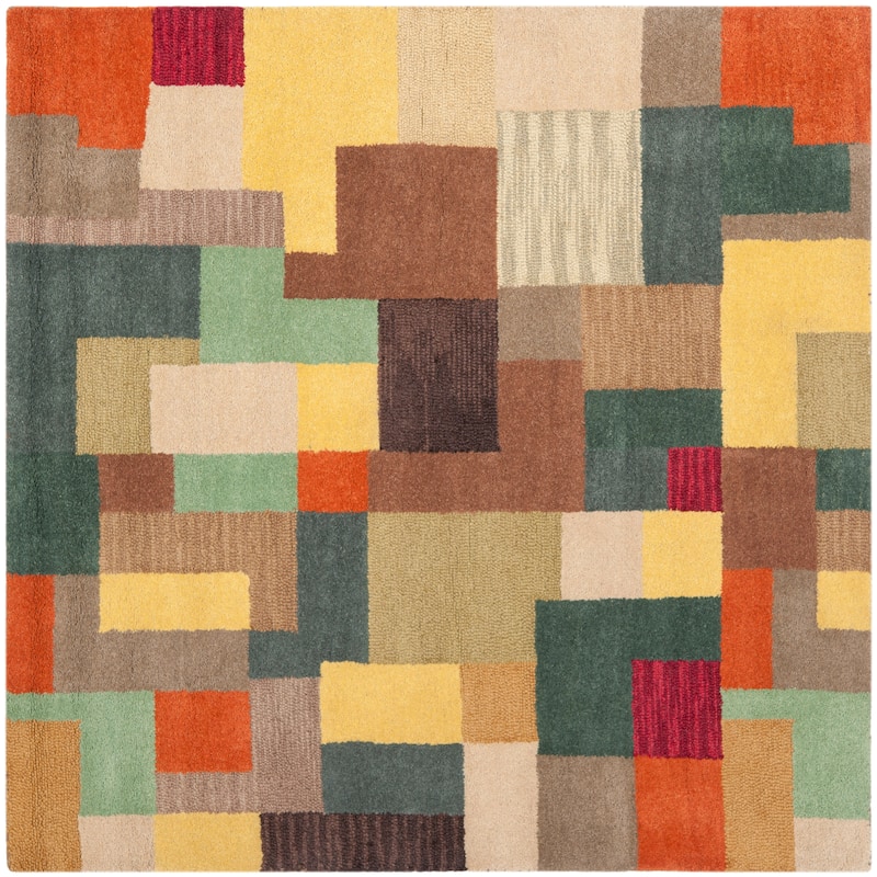 SAFAVIEH Handmade Soho Ariane N.Z. Wool Rug - 6' Square - Multi