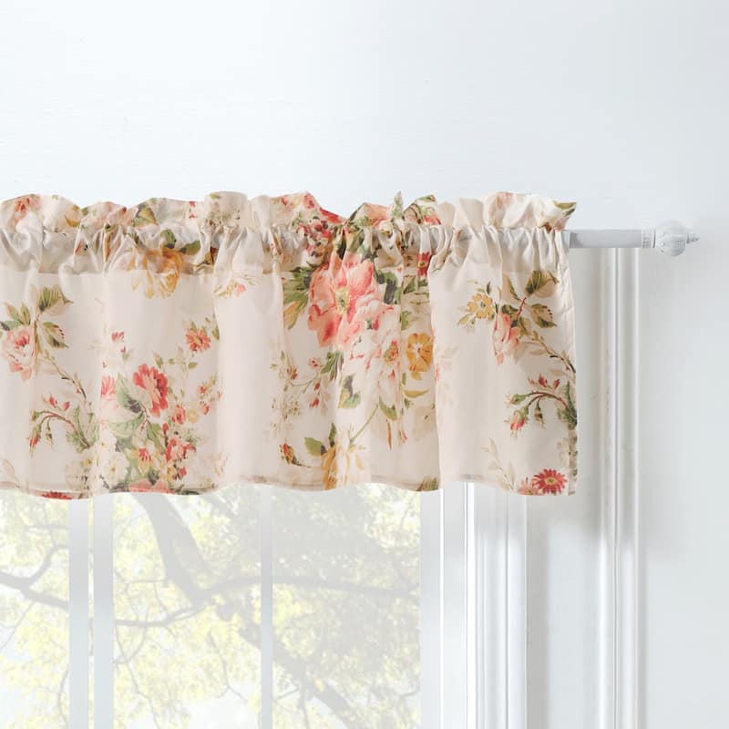 Greenland Home Fashions Grace Extra Wide Farmhouse Floral Window Valance