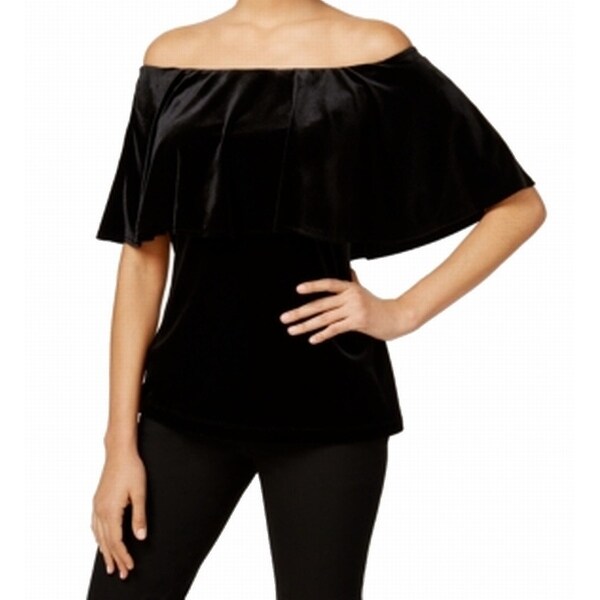 black velvet off shoulder blouse