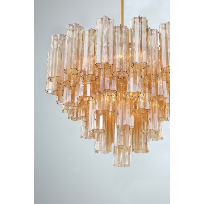 Addis 12 Light Aged Brass Chandelier - 26.75"W x 21.5"H x 26.75"D