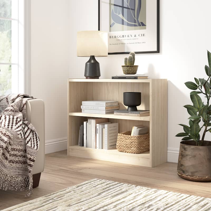 Universal Small 2 Shelf Bookcase Storage by Bush Furniture - Natural Elm
