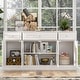 preview thumbnail 34 of 48, Large Entertainment Center Bookshelves 57x38 inch Hutch Space for TV
