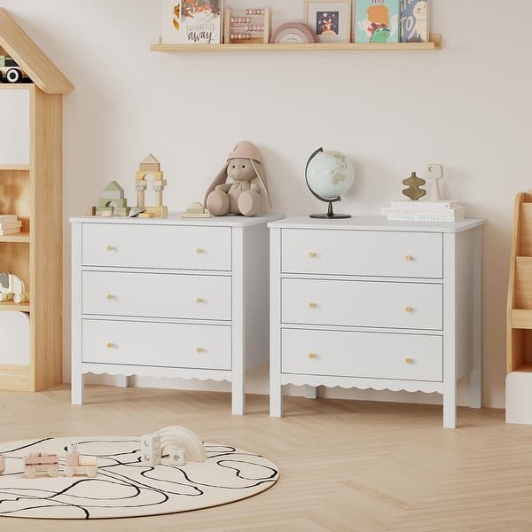 white and gold nursery dresser 3 Drawer for Bedroom, Modern MDF Painted Chest of Drawers with Knobs, Wooden Storage Cabinet for Kids, - Bed Bath & Beyond Little Black Dress