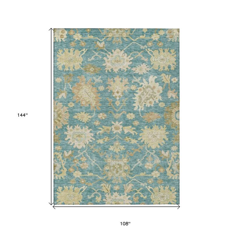 HomeRoots Floral Traditional Rectangle Outdoor Rug