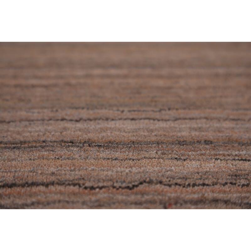 Brown Gabbeh Area Rug Handmade Tribal Oriental Wool Carpet - 8'2" x 9'10"