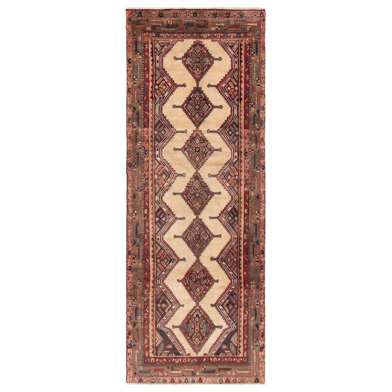 ECARPETGALLERY Hand-knotted Andelz Cream Wool Rug - 3'5 x 9'1 - Cream - 3'5 x 9'1
