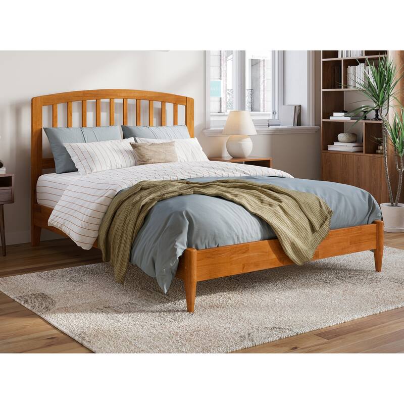 Quincy Solid Wood Low Profile Platform Bed - Light Toffee - Full